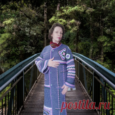 Пальто крючком