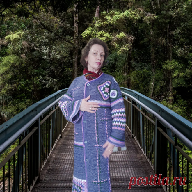 Пальто крючком