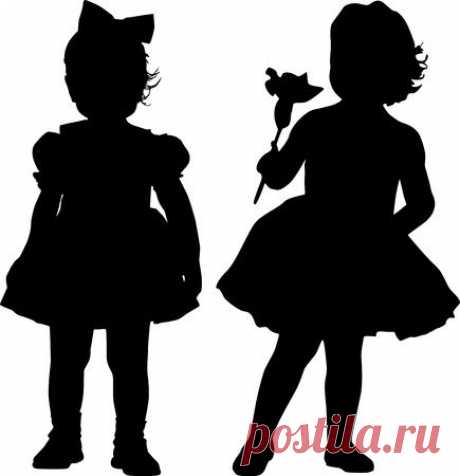 Silhouettes of two small girls 123RF - Millions of Creative Stock Photos, Vectors, Videos and Music Files For Your Inspiration and Projects.