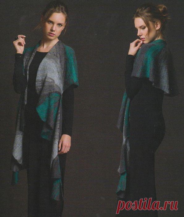 секционная веерообразная шаль укороченными рядами