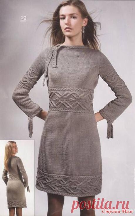 Вяжем «Эффектное серое платье» | Handmade24