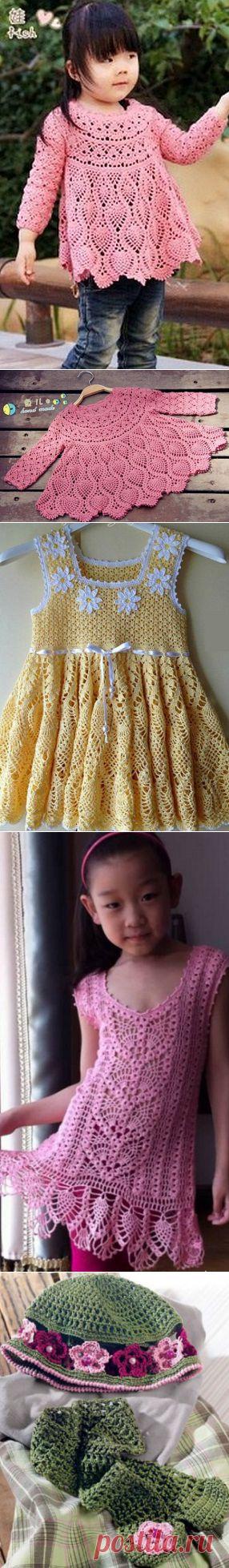 Платье-туника для девочки крючком
