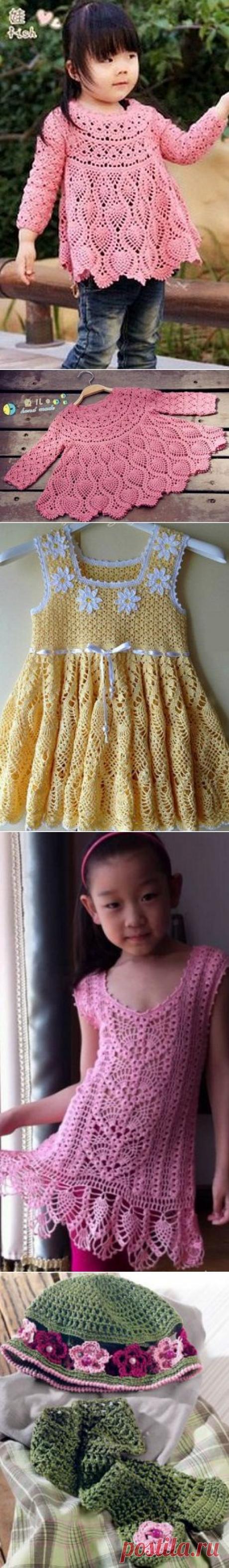 Платье-туника для девочки крючком