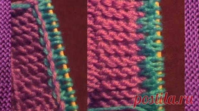 Как набрать петли для рукава или планки застежки из кромочных петель.