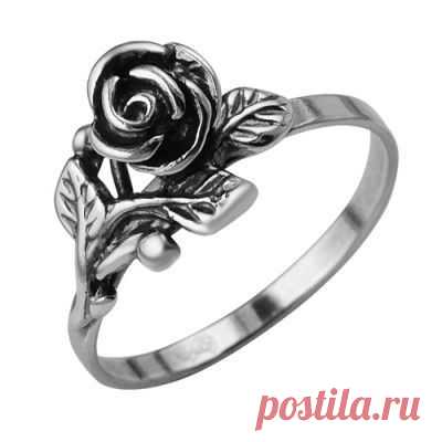 Колечко с розочкой, серебро
