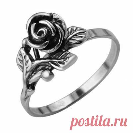 Колечко с розочкой, серебро
