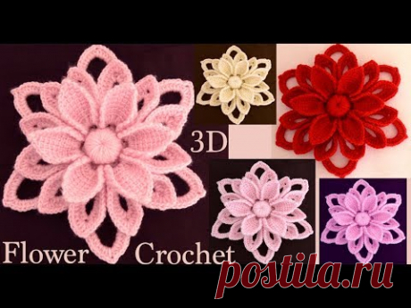 Como hacer flores 3D tejidas a Crochet Irlandés paso a paso tejido tallermanualperu