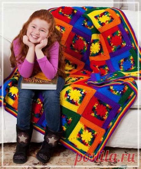 Пледы в стиле пэчворк. Вязание с угла | Уют и тепло моего дома