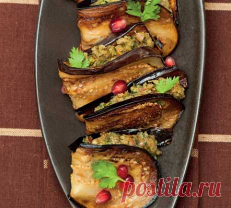 Грузинская кухня. Баклажаны с орехами..