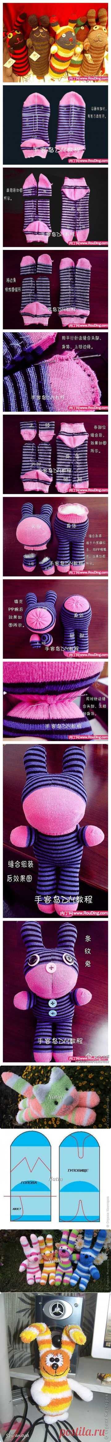 Игрушки из носков. Много.