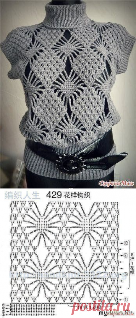 Кофточка с ромбами на теплую осень — DIYIdeas