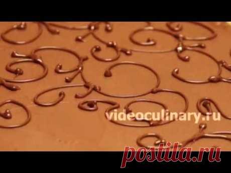 Рецепт - Украшение торта шоколадным кружевом от https://videoculinary.ru