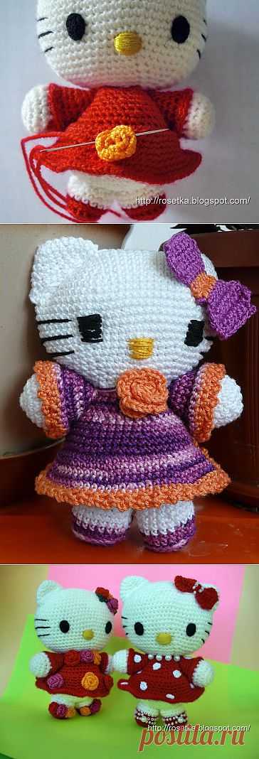 Hello Kitty Мастер-класс по вязанию амигуруми Hello Kitty.