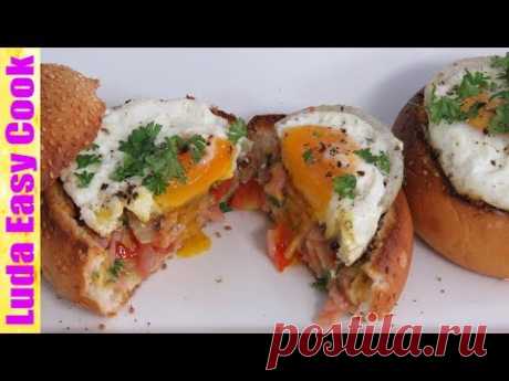 ЗАВТРАК ЗА 10 МИНУТ ЯЙЦО В БУЛОЧКЕ С ВЕТЧИНОЙ И СЫРОМ | 10 MIN BREAKFAST IDEAS Eggs in Bread Bowls