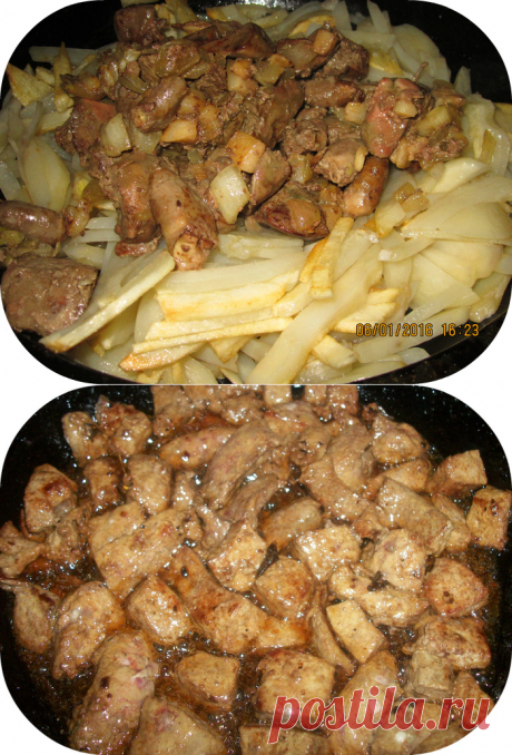 Печень жареная с картошкой