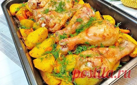 Сочная курочка с овощами. Основное блюдо + гарнир. Сразу два в одном | КУЛИНАРНЫЙ ТЕХНИКУМ Пульс Mail.ru