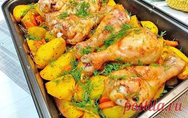 Сочная курочка с овощами. Основное блюдо + гарнир. Сразу два в одном | КУЛИНАРНЫЙ ТЕХНИКУМ Пульс Mail.ru