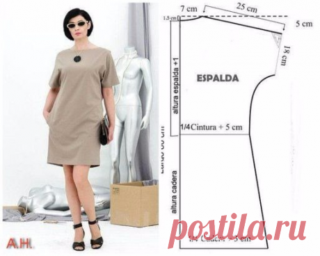 ВЫКРОЙКА-ШАБЛОН ПЛАТЬЯ НА ВСЕ РАЗМЕРЫ
