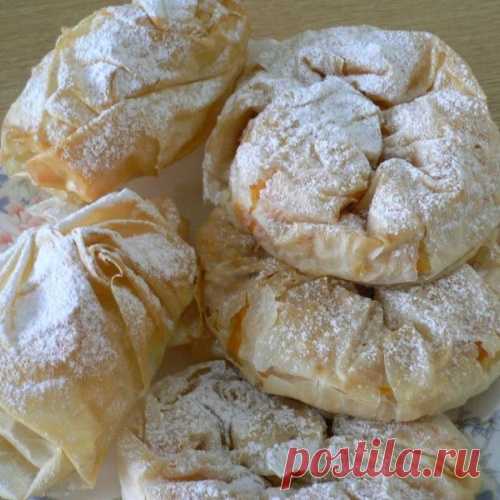 Пирожки – бантики  яблочные из теста фило : мастер-класс