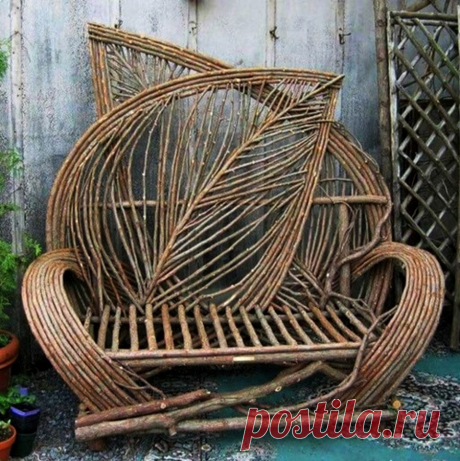 Кресло из лозы - идея для дачи