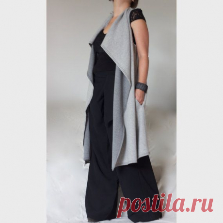 Sleeveless Wool Coat / Plus Size Wrap Cardigan от BoutiqueAlaMode