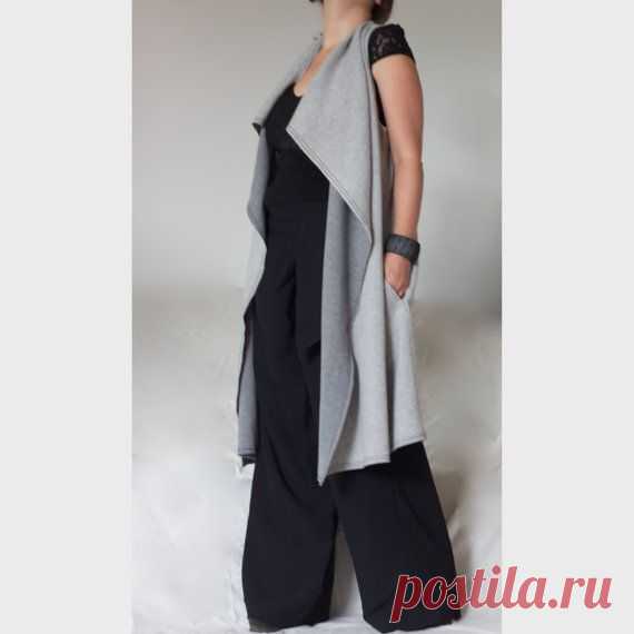Sleeveless Wool Coat / Plus Size Wrap Cardigan от BoutiqueAlaMode