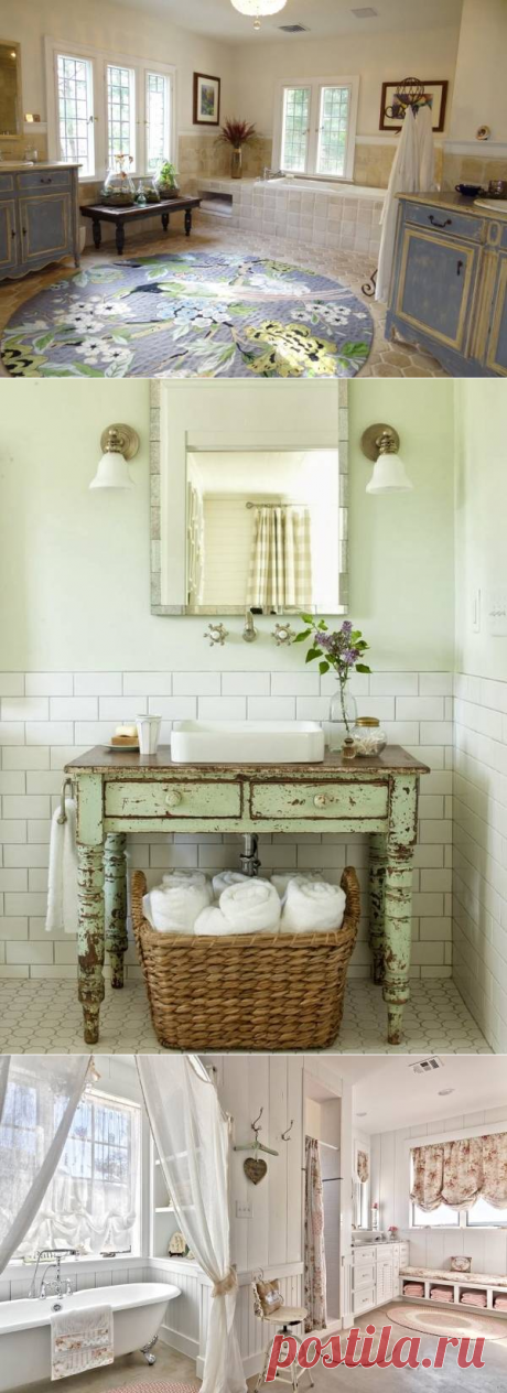 Очаровательный стиль прованс в ванной – 30 фото