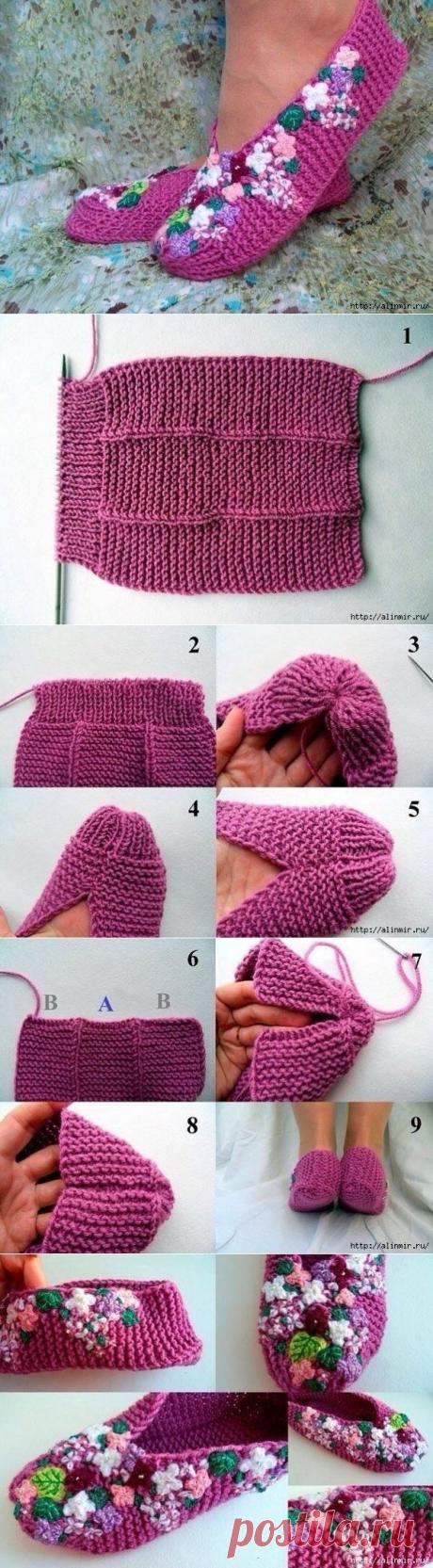 КАК БЫСТРО СВЯЗАТЬ ДОМАШНИЕ ТАПОЧКИ?