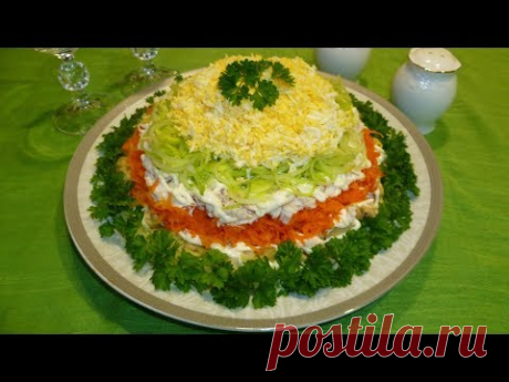 Салат &quot;Весенний день&quot;. Рецепт салата с куриным филе и овощами - YouTube