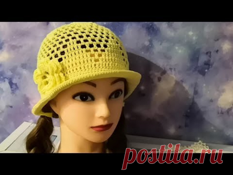 ЛЕТНЯЯ ажурная ШЛЯПА крючком. Вязание крючком для начинающих.