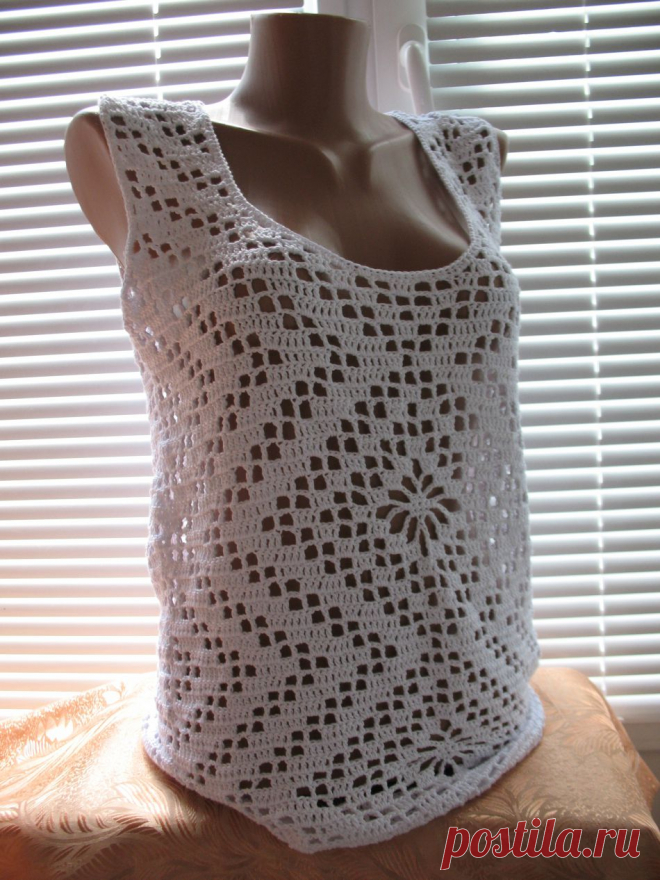 Белая майка для лета / KNITLY.com - блог о рукоделии
