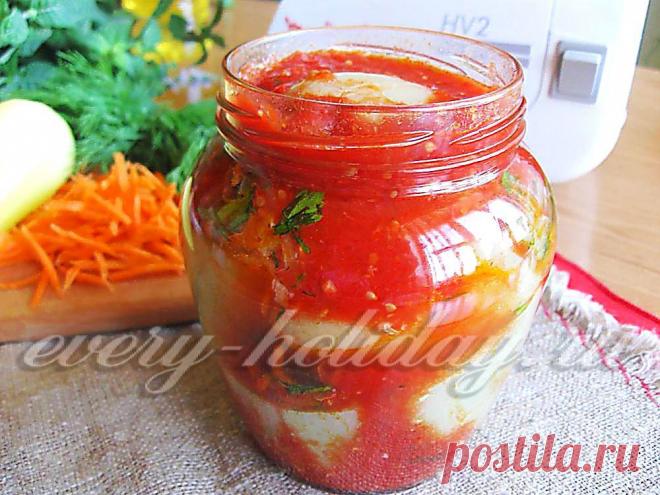 Сладкий фаршированный перец в томатном соусе.