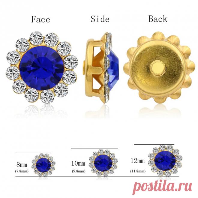 Стразы в форме цветов, размер 8/10/12 мм, количество 30/100 шт., цвет в ассортименте | AliExpress