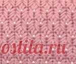 Узор спицами с бисером для шапочек