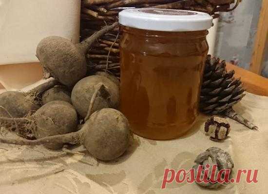 Сироп из черной редьки с медом. Вкусное действенное средство при кашле и бронхите.