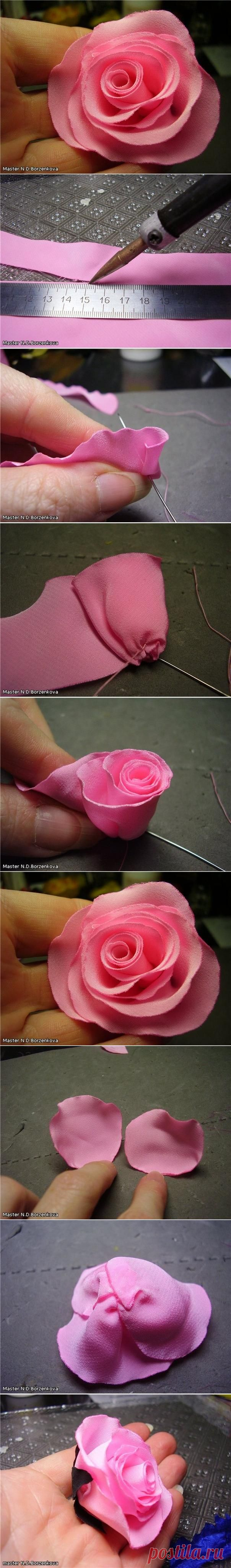 DIY Small Pink Fabric Rose