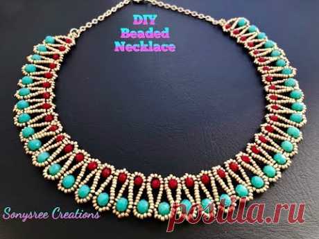 Party Wear Beautiful Beaded Necklace.DIY jewelry. Easy Tutorial 💞 Rondelle Necklace