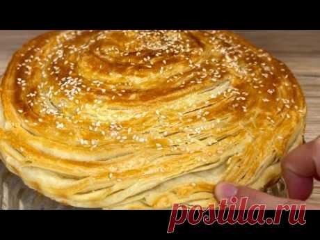 Хрустящий слоеный хлеб, самый простой рецепт, минимум ингредиентов  🍞