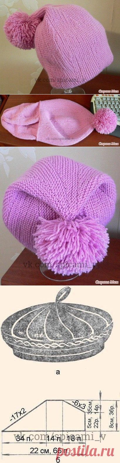 Шапочка частичным вязанием — Сделай сам, идеи для творчества - DIY Ideas