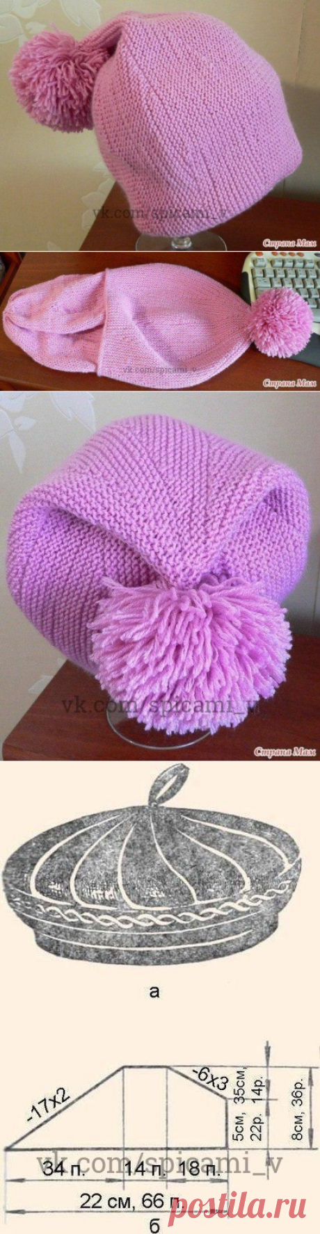 Шапочка частичным вязанием — Сделай сам, идеи для творчества - DIY Ideas