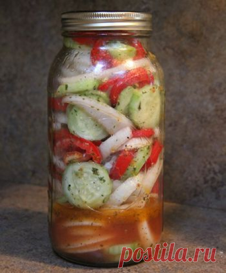 Заготовка на зиму: салат из помидоров и огурцов - Овощи на зиму . 1001 ЕДА вкусные рецепты с фото!