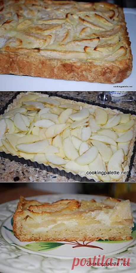 Яблочный песочный торт со сметанным кремом - Cooking Palette » Cooking Palette