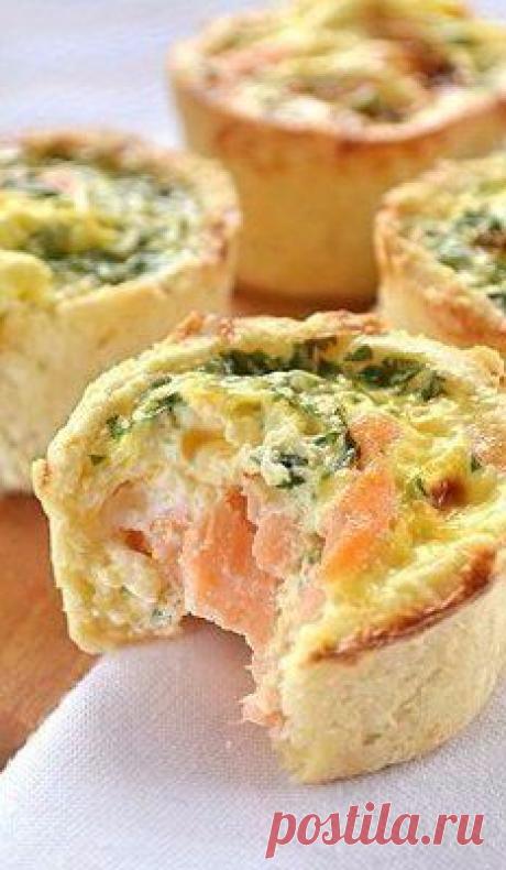 Песочные тарталетки с начинкой из сёмги.