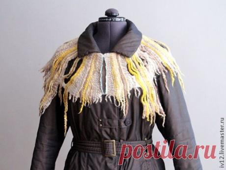 Пелерина валяная из фактурной пряжи - Ярмарка Мастеров - ручная работа, handmade