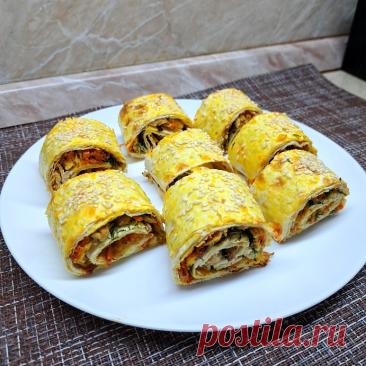 Рулет из лаваша с курицей и морковью — сытная закуска за 20 минут, 215 ккал, рецепт с фото пошагово | Овкусе