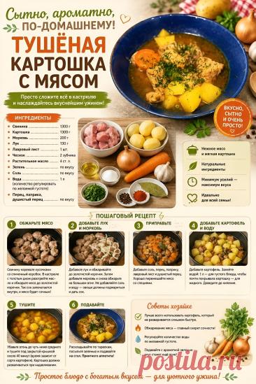 Тушеная картошка с мясом