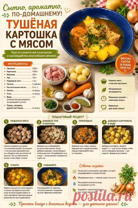 Тушеная картошка с мясом
