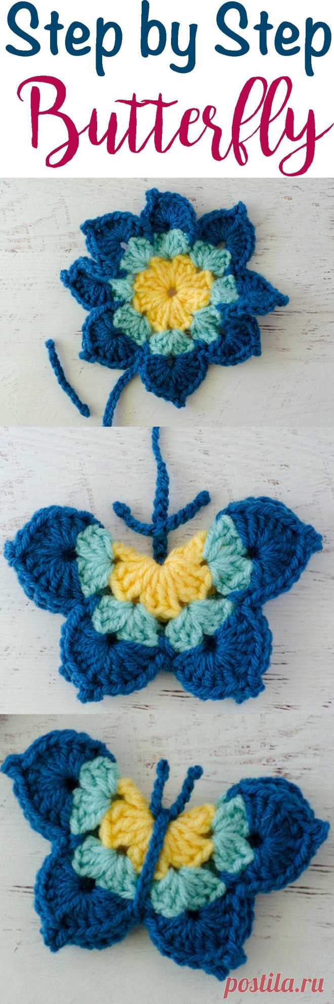 So cute.  Crochet butterfly pattern.  Use up my yarn stash!