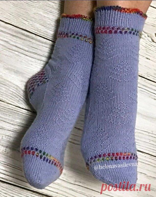 🦋🌶 Носки спицами с узором 