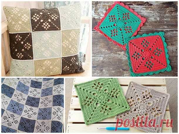 Викторианский квадрат крючком (Victorian Lattice Square). Схема от Destany Wymore